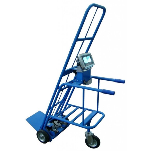 Carrello pesatore a tre ruote per cassette impilabili