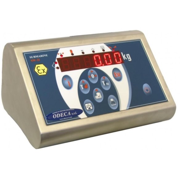 Odeca - Indicatori digitali di peso in Acciaio Inox Certificati ATEX per Zona 1,21 - SW21-X1 / SW22-X1 Odeca - Indicatori digitali di peso in Acciaio Inox Certificati ATEX per Zona 1,21 - SW21-X1 / SW22-X1